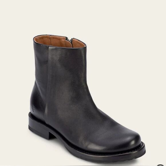 Frye Black Inside Zip Leather Boots Womens Size 7 - Picture 1 of 10